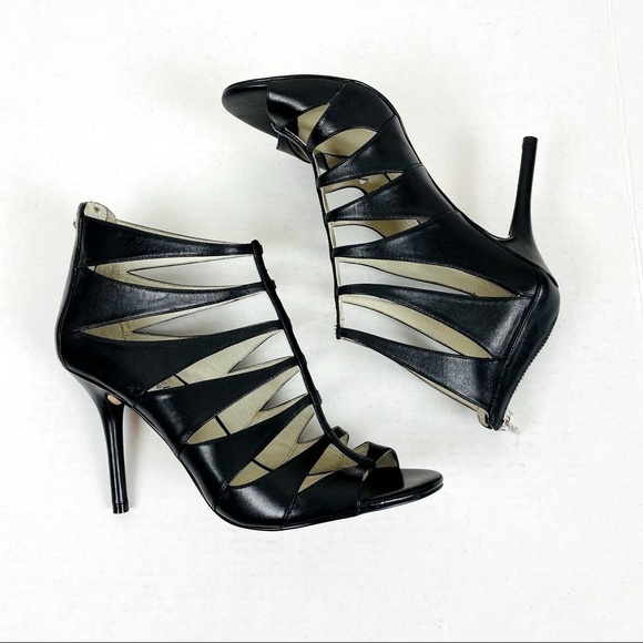 MICHAEL Michael Kors Shoes - MICHAEL Michael Kors Black Leather Gladiator 4”Heels Size 8